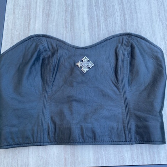 Harley-Davidson Leather Strapless top - Picture 2 of 4